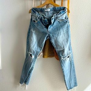 Moussy light wash denim relaxed fit jeans